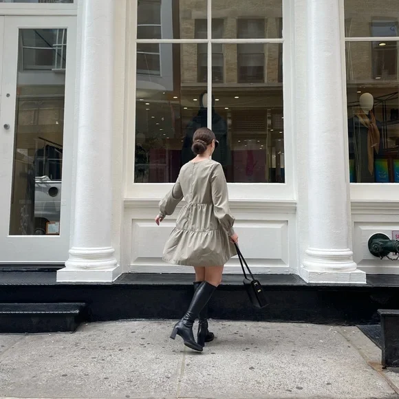 Cotton Tiered Mini Smock Dress - Picture 6 of 9